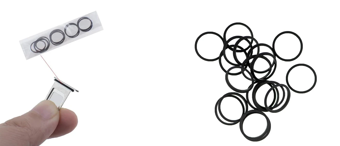 100PCS Sim Card Tray Slot Waterproof Seal Rubber Ring Circle